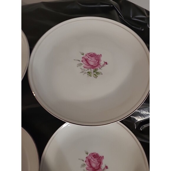 Imperial Rose Fine Bone China Japan #6702 set Of 4 Salad/dessert Plates 8" - Picture 4 of 7